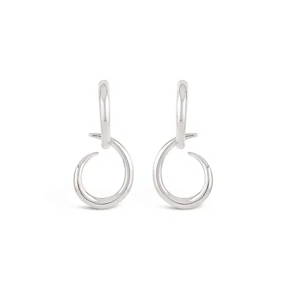 DINNY HALL WOMEN'S SILVER TORO DROP HOOPS