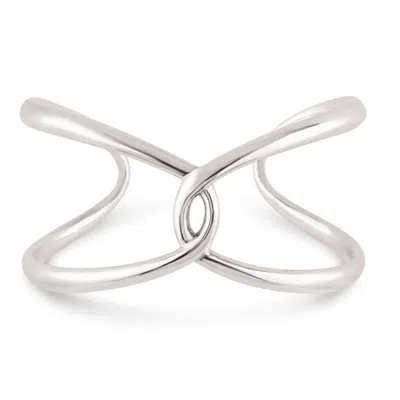 DINNY HALL WOMEN'S SILVER TWIST OPEN CUFF