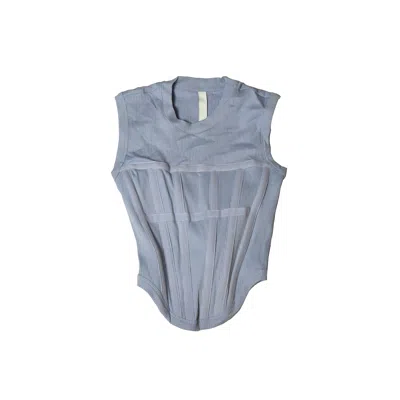 DION LEE DION LEE JERSEY RIB CROPPED TANK CORSET TANK TOP BLUE