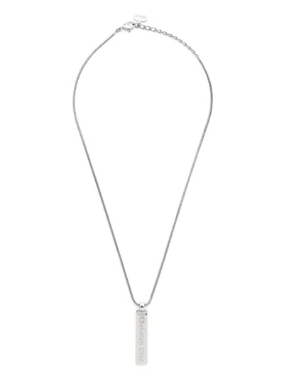 DIOR 2000S LOGO-PENDANT NECKLACE