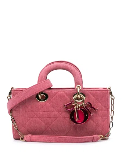 DIOR 2022 MEDIUM DENIM MACROCANNAGE LADY D JOY SATCHEL