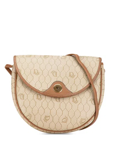 DIOR 20TH CENTURY HONEYCOMB COATED CANVAS CROSSBODY BAG