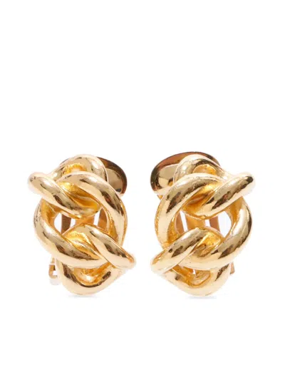 DIOR CHAIN-LINK GOLD-PLATED EARRINGS