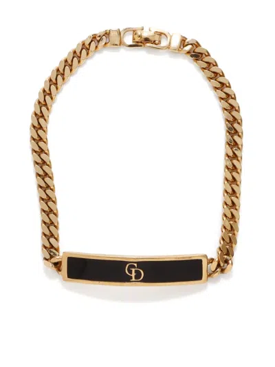 DIOR LOGO-PLAQUE CHAIN BRACELET