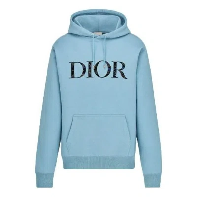 DIOR Men's DIOR x Peter Doig Crossover FW21 Cotton Fleece Material Light Blue