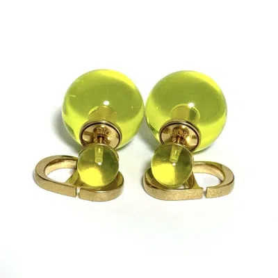 DIOR METAL PLASTIC STUD EARRINGS (PRE-OWNED)