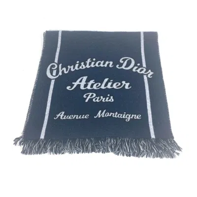 DIOR NAVY WOOL SHAWL (PRE-OWNED)