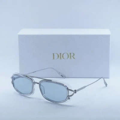 DIOR DIOR NEODIOR S1U 88I0 SILVER/TRANSPARENT/LIGHT BLUE 56-17-145 SUNGLASSES ...