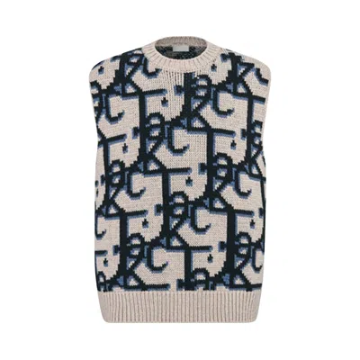 DIOR DIOR X CACTUS JACK OVERSIZED SLEEVELESS SWEATER 'BEIGE/BLACK'