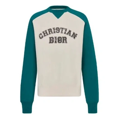 DIOR DIOR x KENNY SCHARF Jointly Signed FW21 Letter Embroidery Round Collar Sports Male White