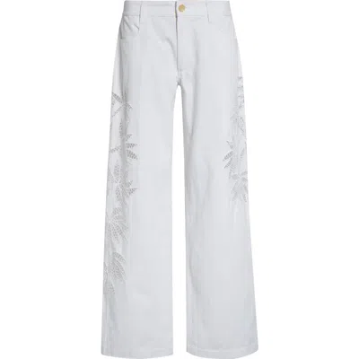 DIOTIMA DIOTIMA STULLA LACE PANEL WIDE LEG JEANS