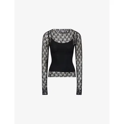 DISSH WOMENS BLACK LIZZIE BOAT-NECK WOVEN TOP XL