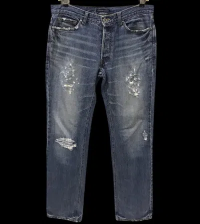 DISTRESSED DENIM LOUNGE LIZARD JAPAN DISTRESSED 'CRASH' DENIM
