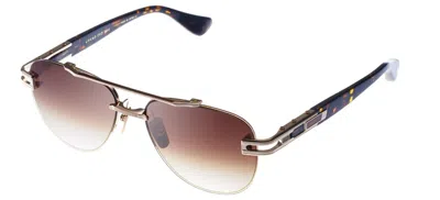 DITA DITA GRAND-EVO TWO WHITE GOLD BROWN/DARK BROWN TO CLEAR GRADIENT (02) SUNGLASSES