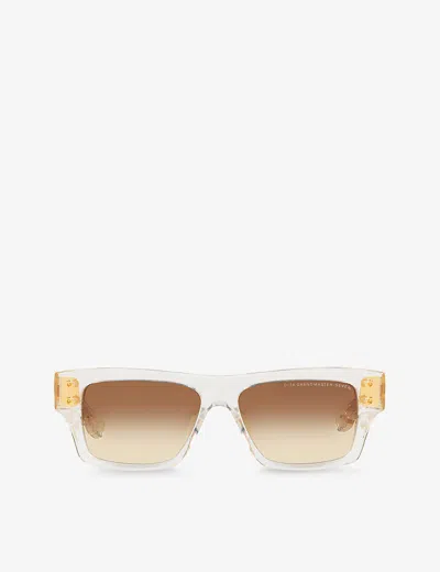DITA WOMENS CLEAR DTS407 GRANDMASTER-SEVEN RECTANGULAR-FRAME ACETATE SUNGLASSES
