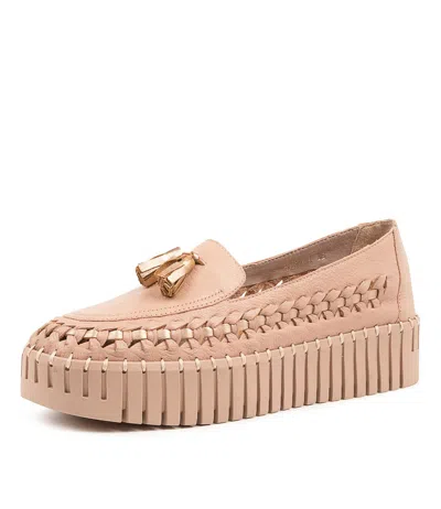 DJANGO & JULIETTE DJANGO & JULIETTE BIRD DK TAN WHITE LEATHER WOMENS SHOES CASUAL