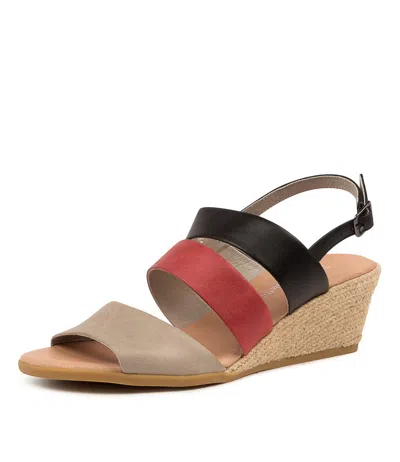 DJANGO & JULIETTE DJANGO & JULIETTE BRONKO NAVY LATTE MULTI WOMENS SHOES CASUAL SANDALS HEELED