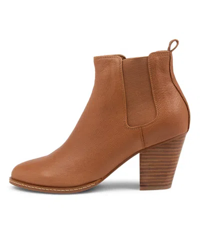 DJANGO & JULIETTE DJANGO & JULIETTE CARNIE TAN LEATHER ANKLE BOOTS WOMENS SHOES BOOTS ANKLE