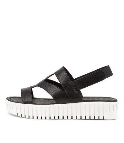 DJANGO & JULIETTE DJANGO & JULIETTE ELWOOD BLACK WHITE LEAT WOMENS SHOES CASUAL