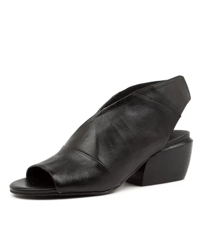 DJANGO & JULIETTE DJANGO & JULIETTE ETHYLE BLACK BLACK LEAT WOMENS SHOES CASUAL SANDALS HEELED