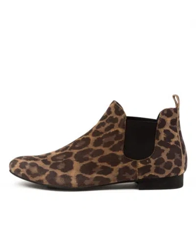 DJANGO & JULIETTE DJANGO & JULIETTE GLENVALE LEOPARD LEATHER ANKLE BOOTS WOMENS SHOES CASUAL