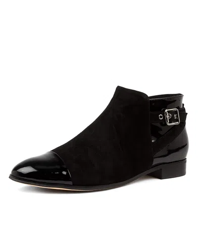 DJANGO & JULIETTE DJANGO & JULIETTE JESIE LRG BLACK PATENT WOMENS SHOES CASUAL BOOTS ANKLE