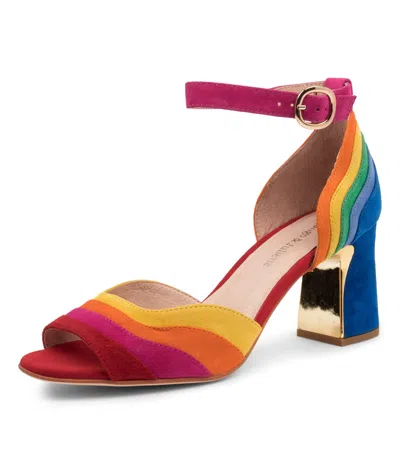DJANGO & JULIETTE DJANGO & JULIETTE KAGE BRIGHT MULTI SUEDE WOMENS SHOES DRESS SANDALS HEELED