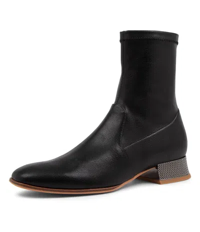 DJANGO & JULIETTE DJANGO & JULIETTE KLUTCH BLACK PEWTER MICROSUEDE ANKLE BOOTS WOMENS SHOES