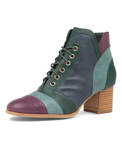 DJANGO & JULIETTE DJANGO & JULIETTE NANNABEL PURPLE LEATHER ANKLE BOOTS WOMENS SHOES CASUAL