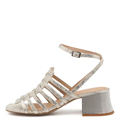 DJANGO & JULIETTE DJANGO & JULIETTE NAVID SILVER HEEL LIZARD WOMENS SHOES DRESS SANDALS HEELED