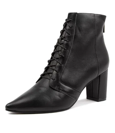 DJANGO & JULIETTE DJANGO & JULIETTE NILE BLACK LEATHER WOMENS SHOES CASUAL BOOTS ANKLE