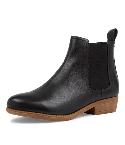 DJANGO & JULIETTE DJANGO & JULIETTE RISHAN BLACK LEATHER ANKLE BOOTS WOMENS SHOES CASUAL