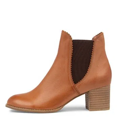 DJANGO & JULIETTE DJANGO & JULIETTE SADORE DARK TAN CHOC LEATHER ANKLE BOOTS DK TAN CHOC WO...