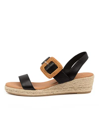 DJANGO & JULIETTE DJANGO & JULIETTE SAMIYA BLACK LEATHER WOMENS SHOES DRESS SANDALS HEELED