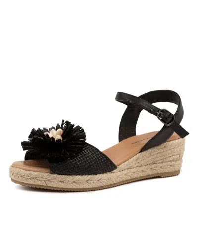 DJANGO & JULIETTE DJANGO & JULIETTE SASHA BLACK BLACK MULTI WOMENS SHOES CASUAL SANDALS HEELED