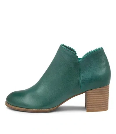 DJANGO & JULIETTE DJANGO & JULIETTE SHARON DARK EMERALD LEATHER ANKLE BOOTS DK EMERALD WOME...