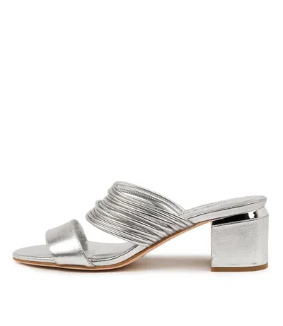 DJANGO & JULIETTE DJANGO & JULIETTE SHILOH SILVER LEATHER WOMENS SHOES DRESS SANDALS HEELED