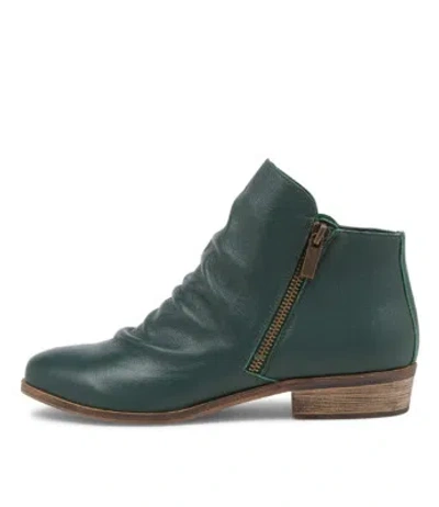 DJANGO & JULIETTE DJANGO & JULIETTE SPLIT DARK EMERALD LEATHER ANKLE BOOTS DK EMERALD WOMEN...