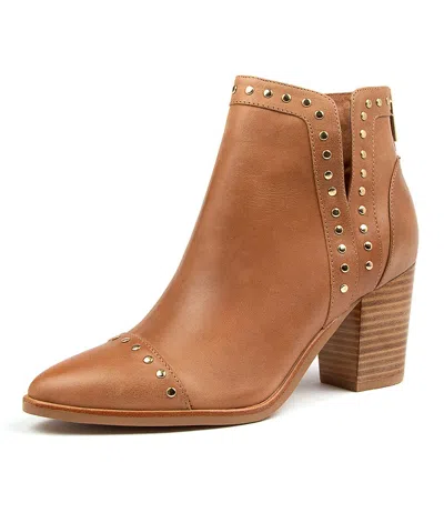 DJANGO & JULIETTE DJANGO & JULIETTE TAYLA TAN LEATHER WOMENS SHOES CASUAL BOOTS ANKLE