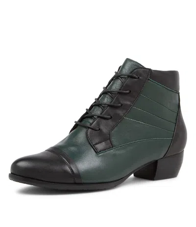 DJANGO & JULIETTE DJANGO & JULIETTE TOSHIO BLACK FOREST LEATHER LACE UP BOOTS WOMENS SHOES