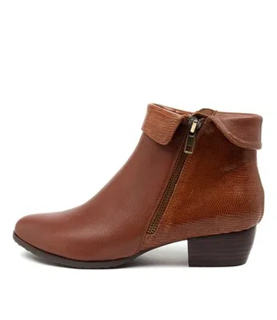 DJANGO & JULIETTE DJANGO & JULIETTE TWINZIP COGNAC WOMENS SHOES CASUAL BOOTS ANKLE