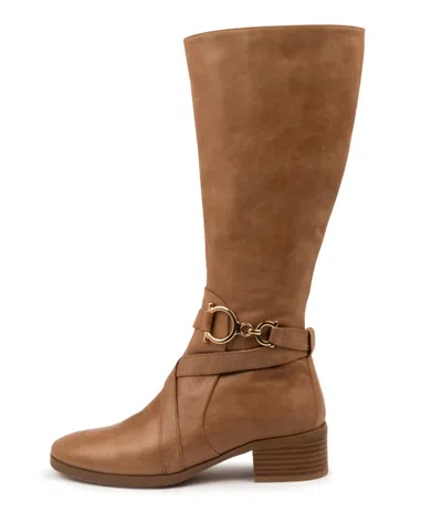 DJANGO & JULIETTE DJANGO & JULIETTE TYLER TAN LEATHER WOMENS SHOES CASUAL BOOTS LONG