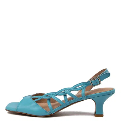 DJANGO & JULIETTE DJANGO & JULIETTE UBABY AQUAMARINE LEATHER WOMENS SHOES DRESS SANDALS HEELED
