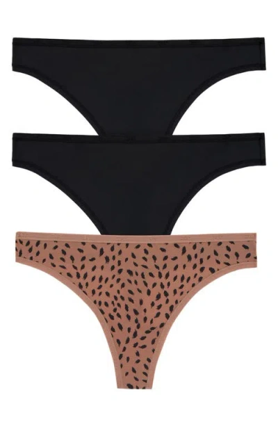 DKNY DKNY ASSORTED 3-PACK MICROFIBER THONGS