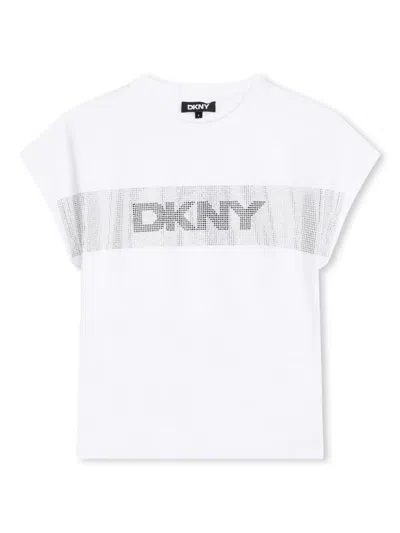 DKNY CRYSTAL-EMBELLISHED COTTON T-SHIRT