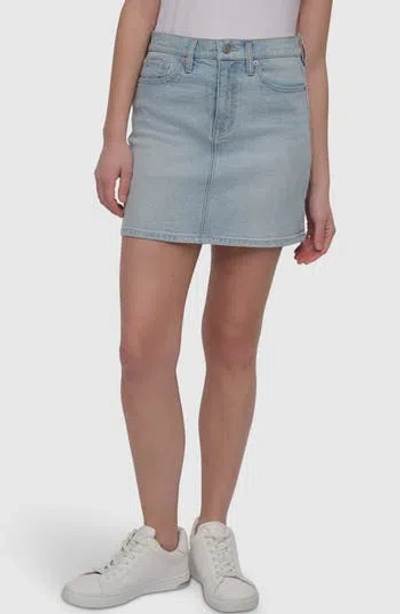 DKNY JEANS DKNY JEANS EMBELLISHED HIGH WAIST DENIM MINISKIRT