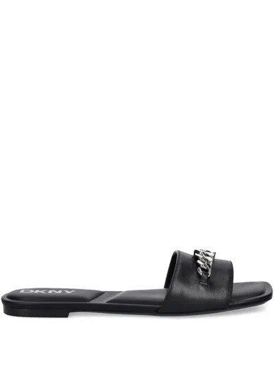 DKNY LEATHER SLIDES