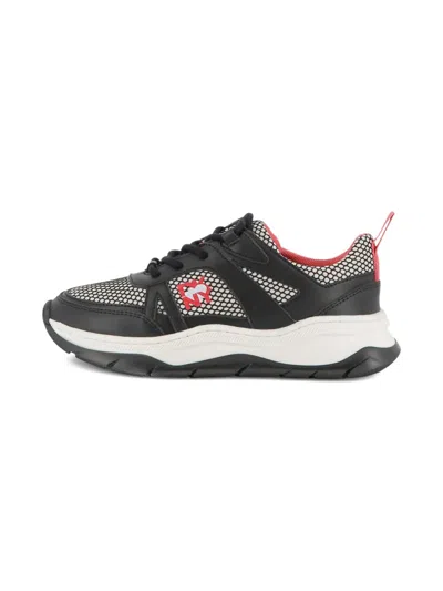 DKNY LOGO-EMBELLISHED LACE-UP SNEAKERS