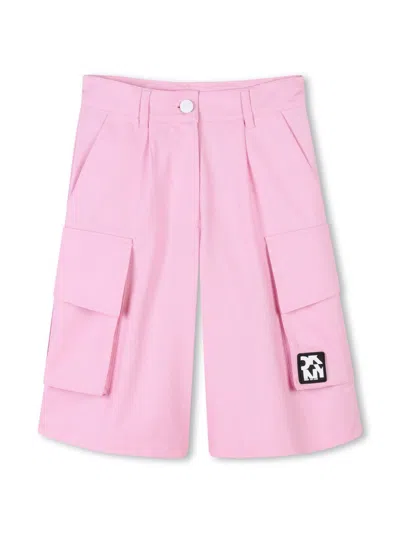 DKNY LOGO-PATCH SHORTS