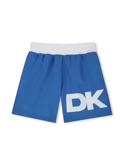 DKNY LOGO-PRINT SWIM SHORTS